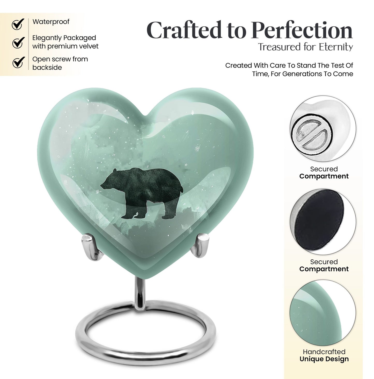 Heart Bear Urn for ashes