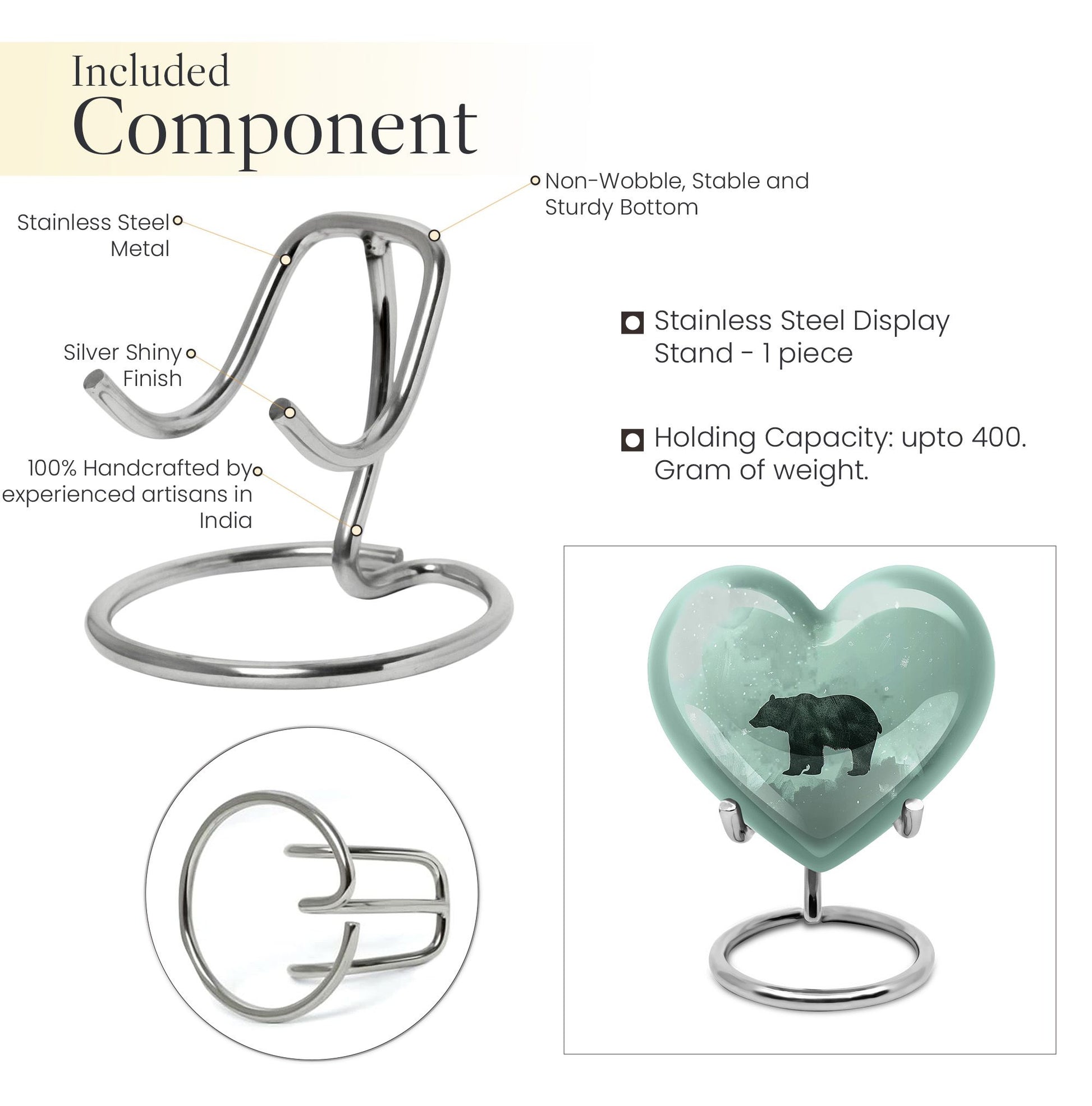 Heart Bear Urn for ashes