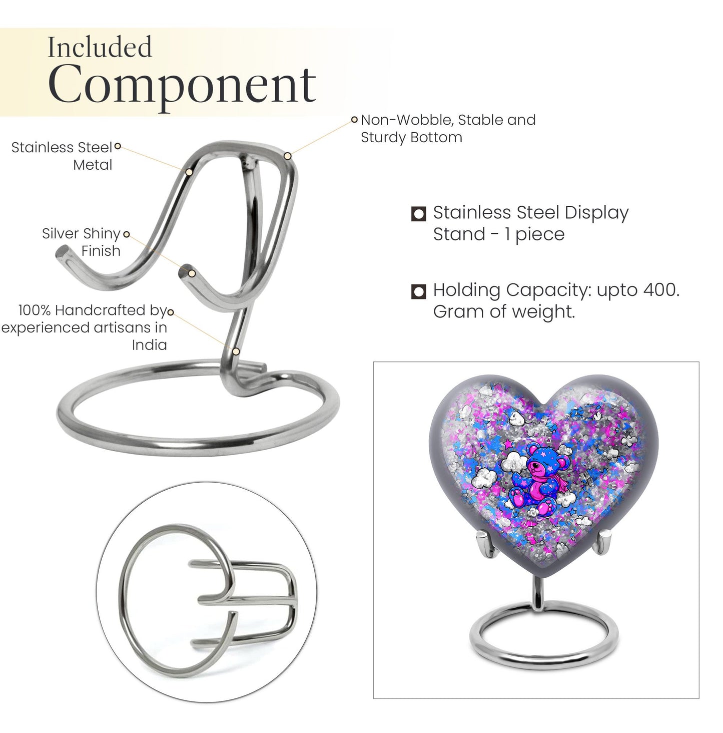  heart-shaped cremation medium urn 