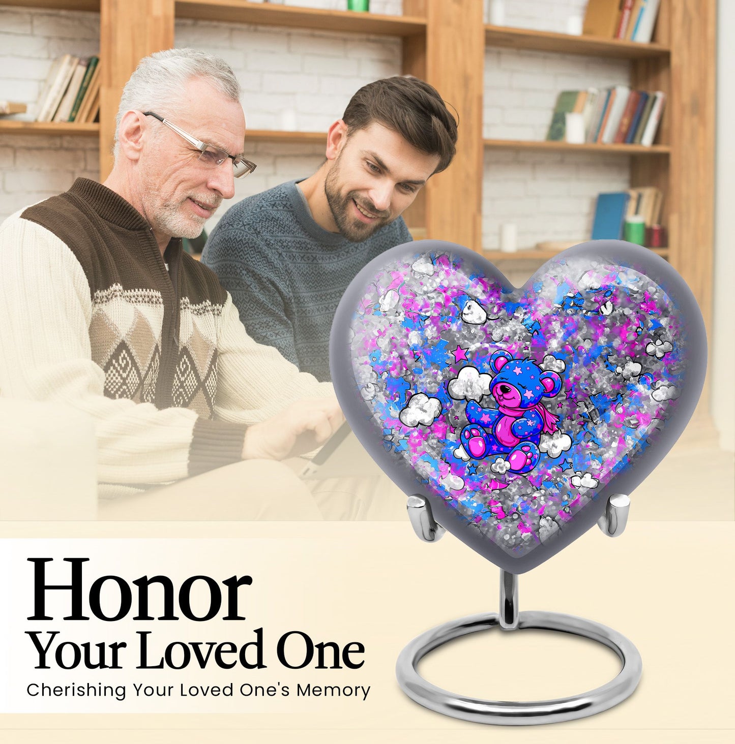  heart-shaped cremation medium urn 