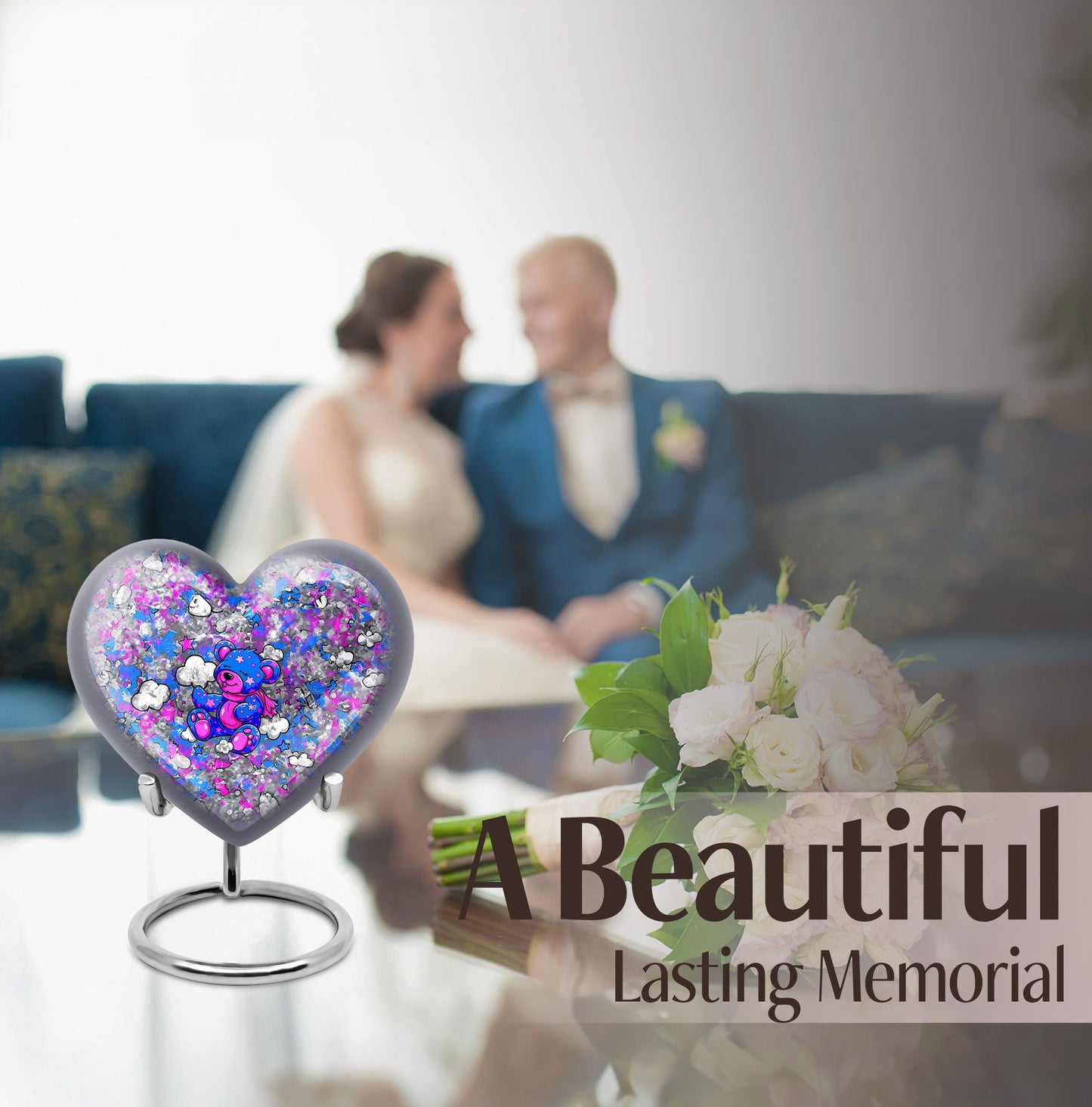  heart-shaped cremation medium urn 