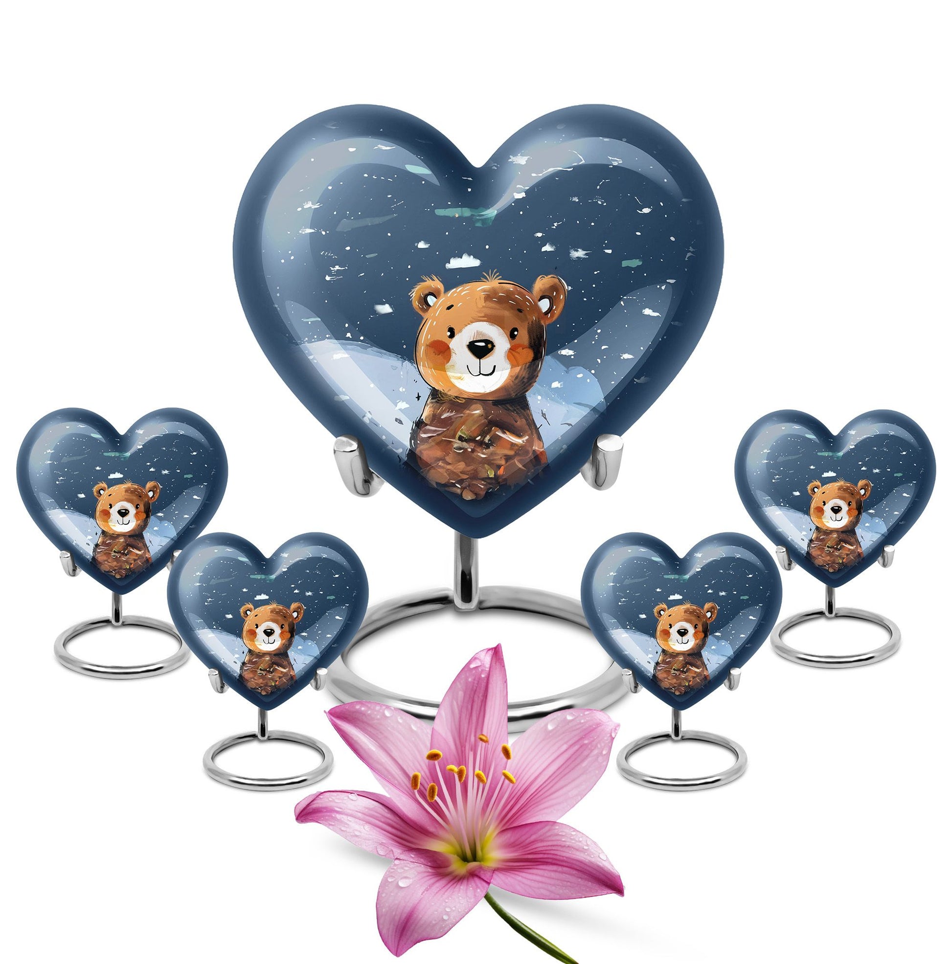 heart shaped bear urn