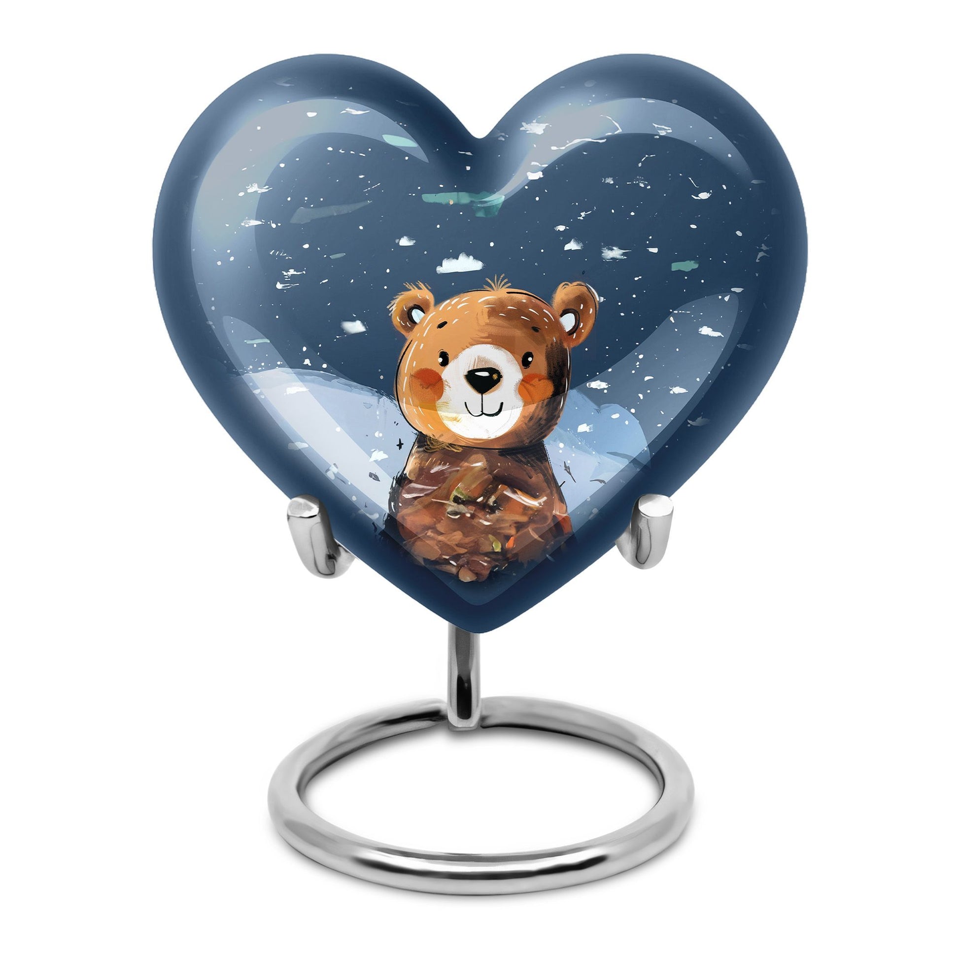 heart shaped bear urn