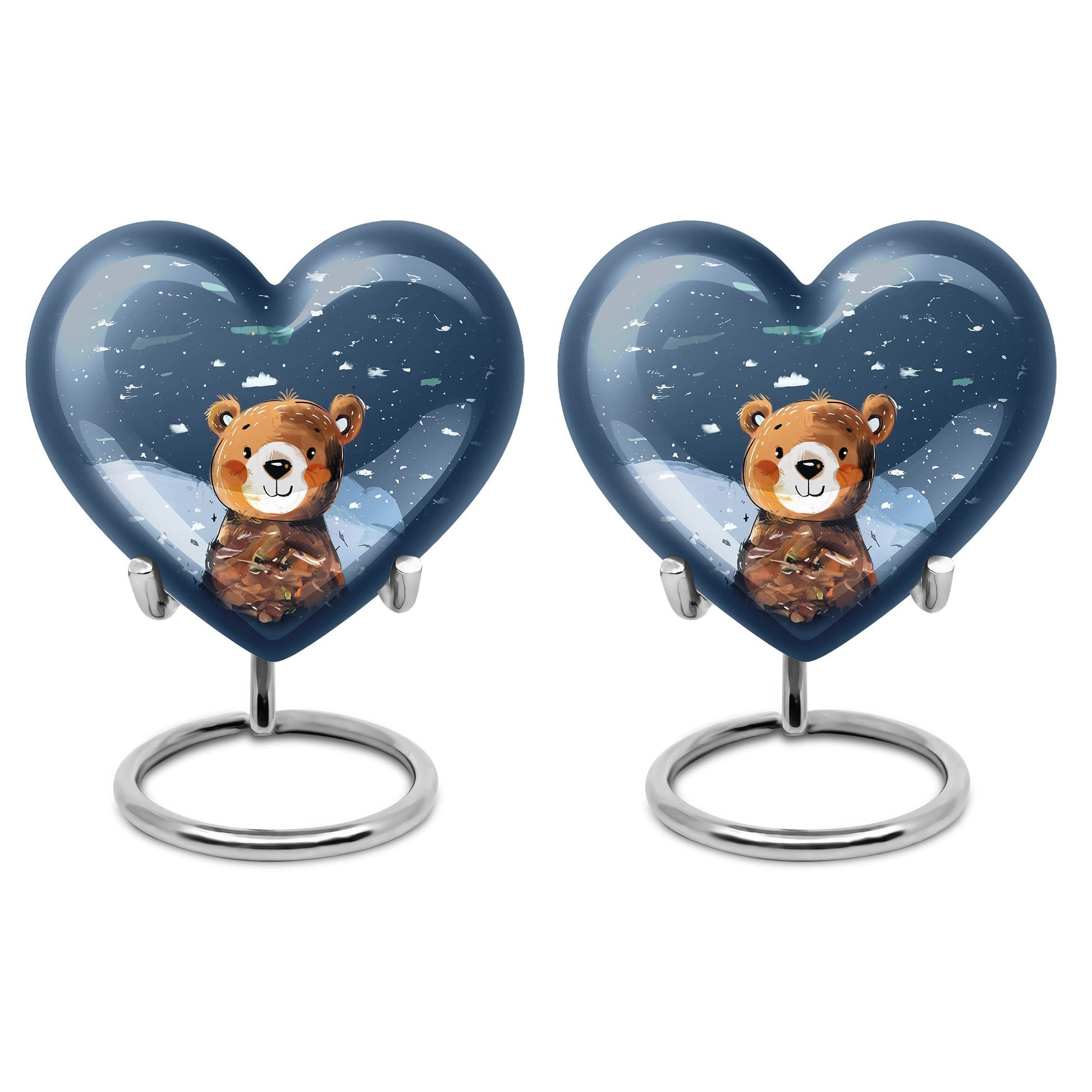heart shaped bear urn