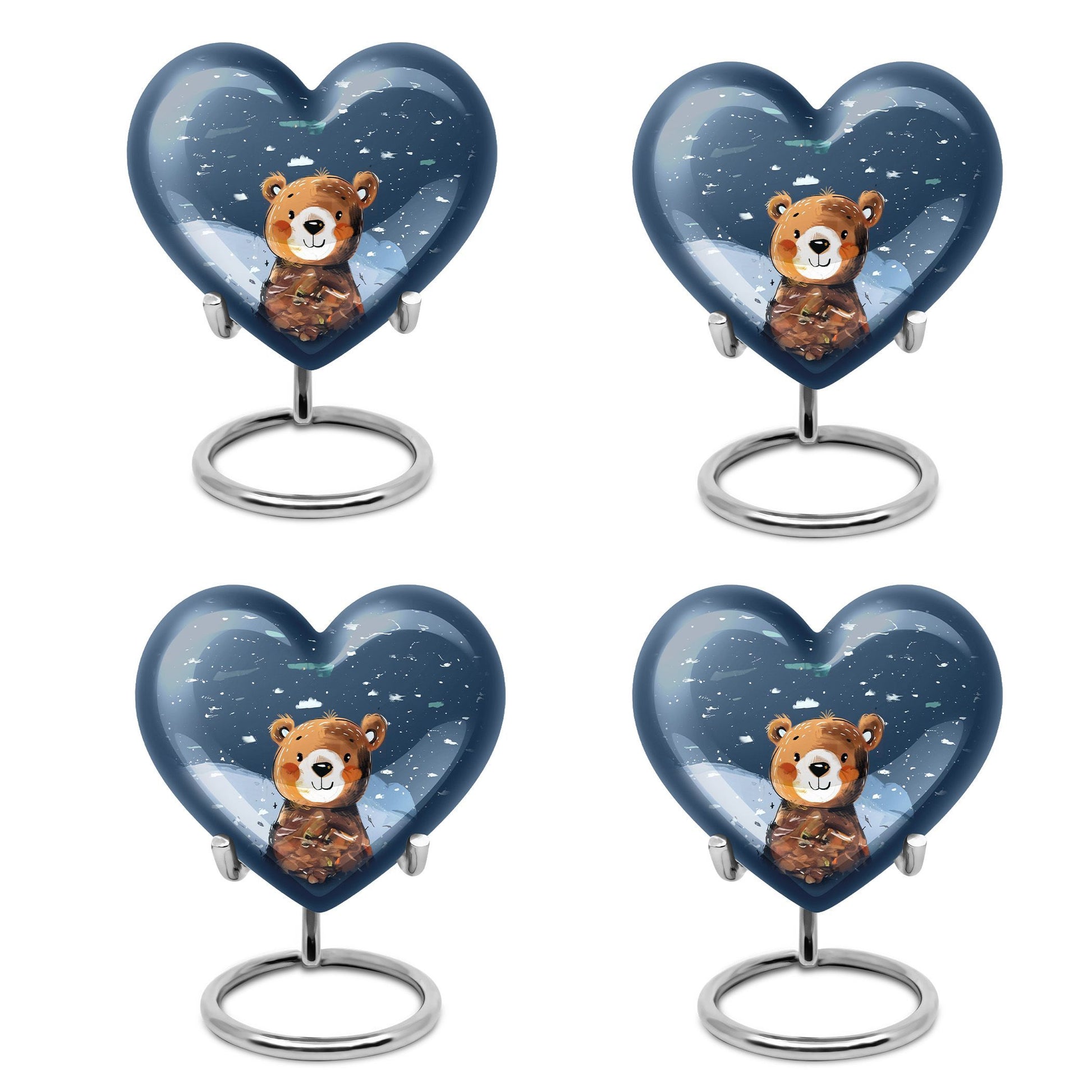 heart shaped bear urn