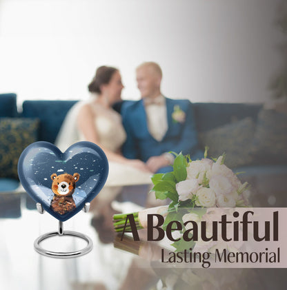 heart shaped bear urn