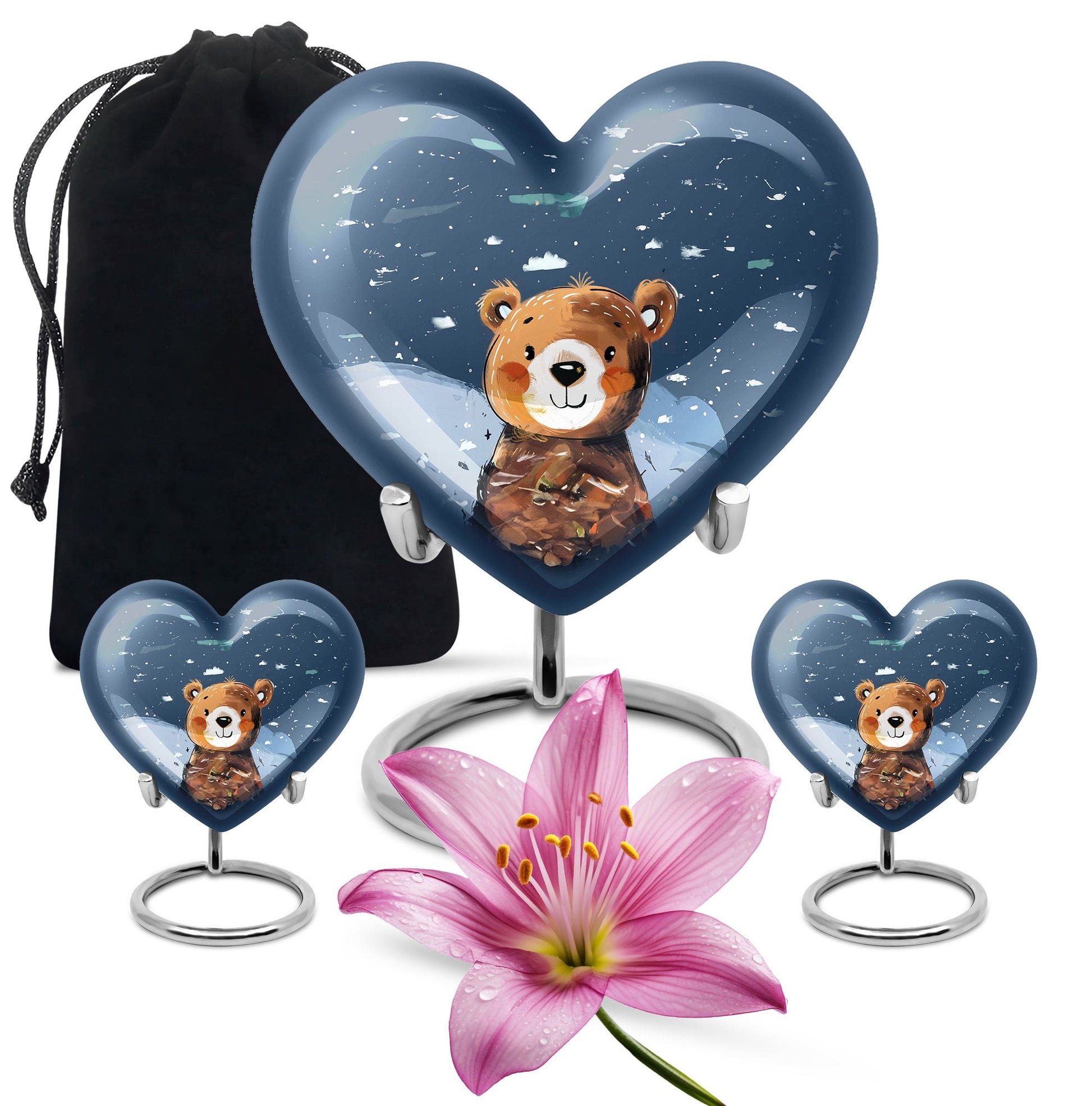 heart shaped bear urn