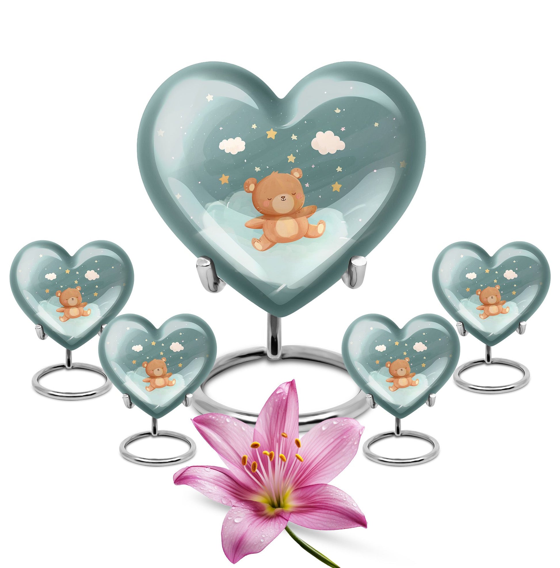 Heart Urn bear urn for woman ashes