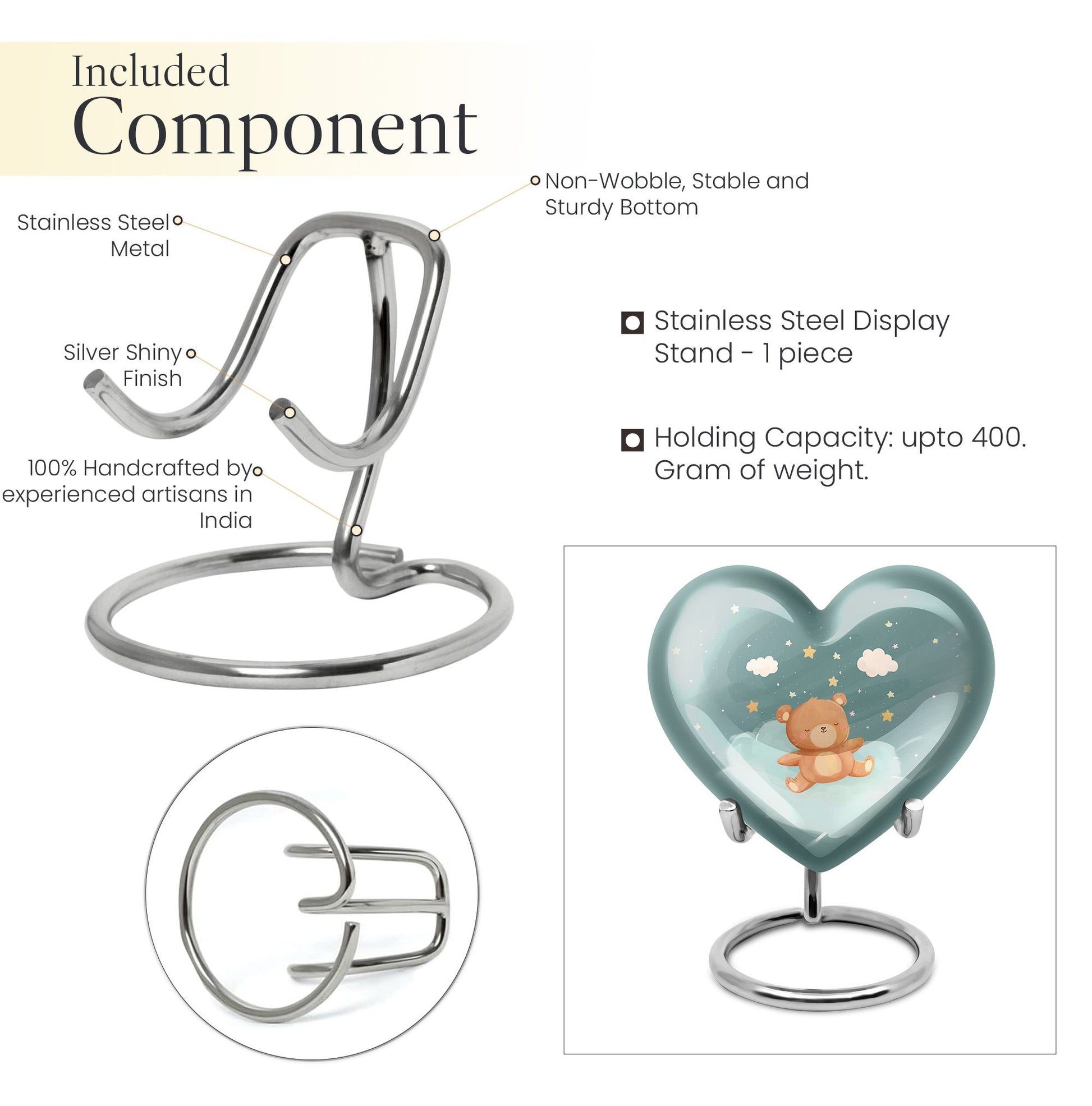 Heart Urn bear urn for woman ashes