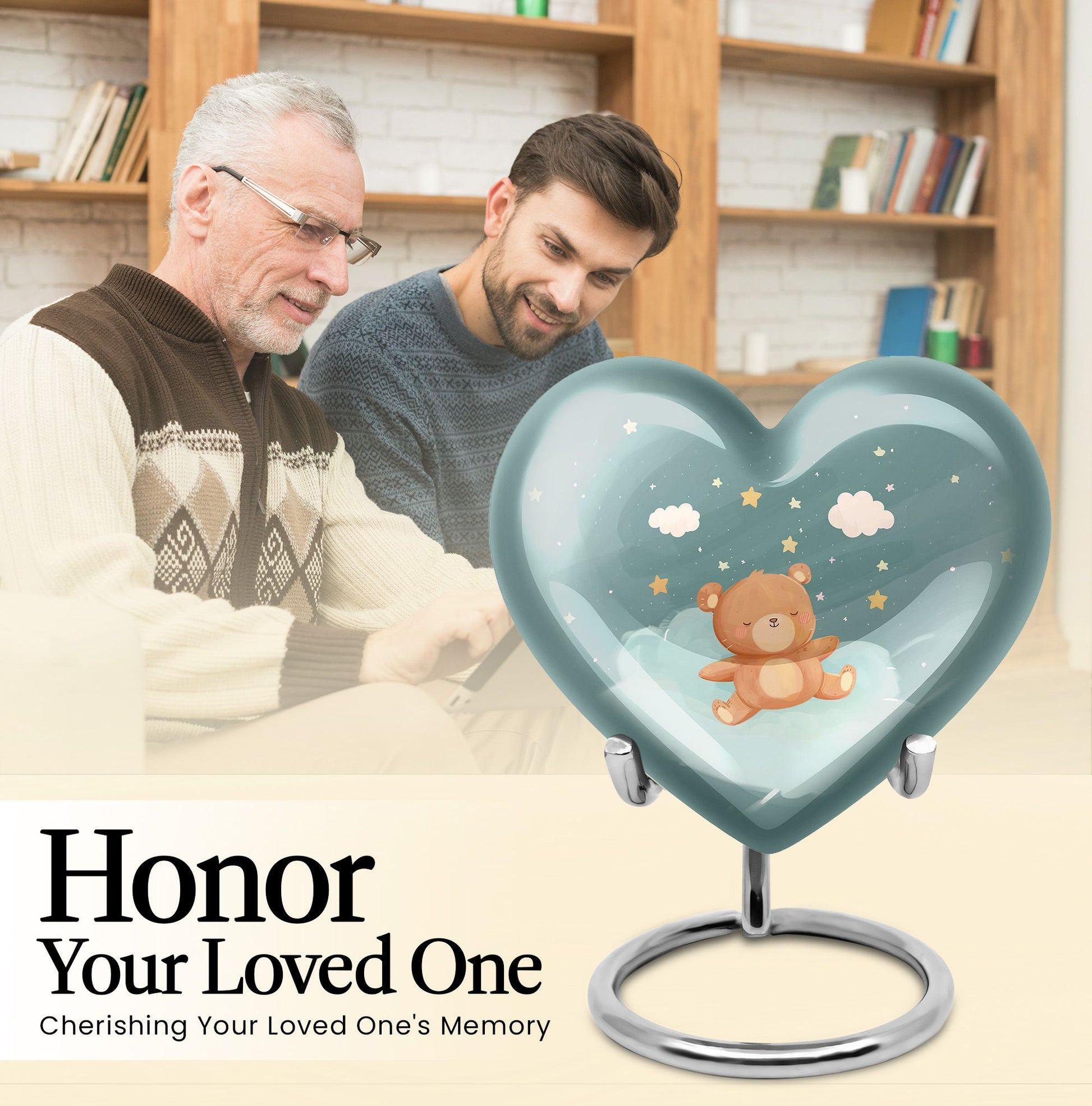 Heart Urn bear urn for woman ashes