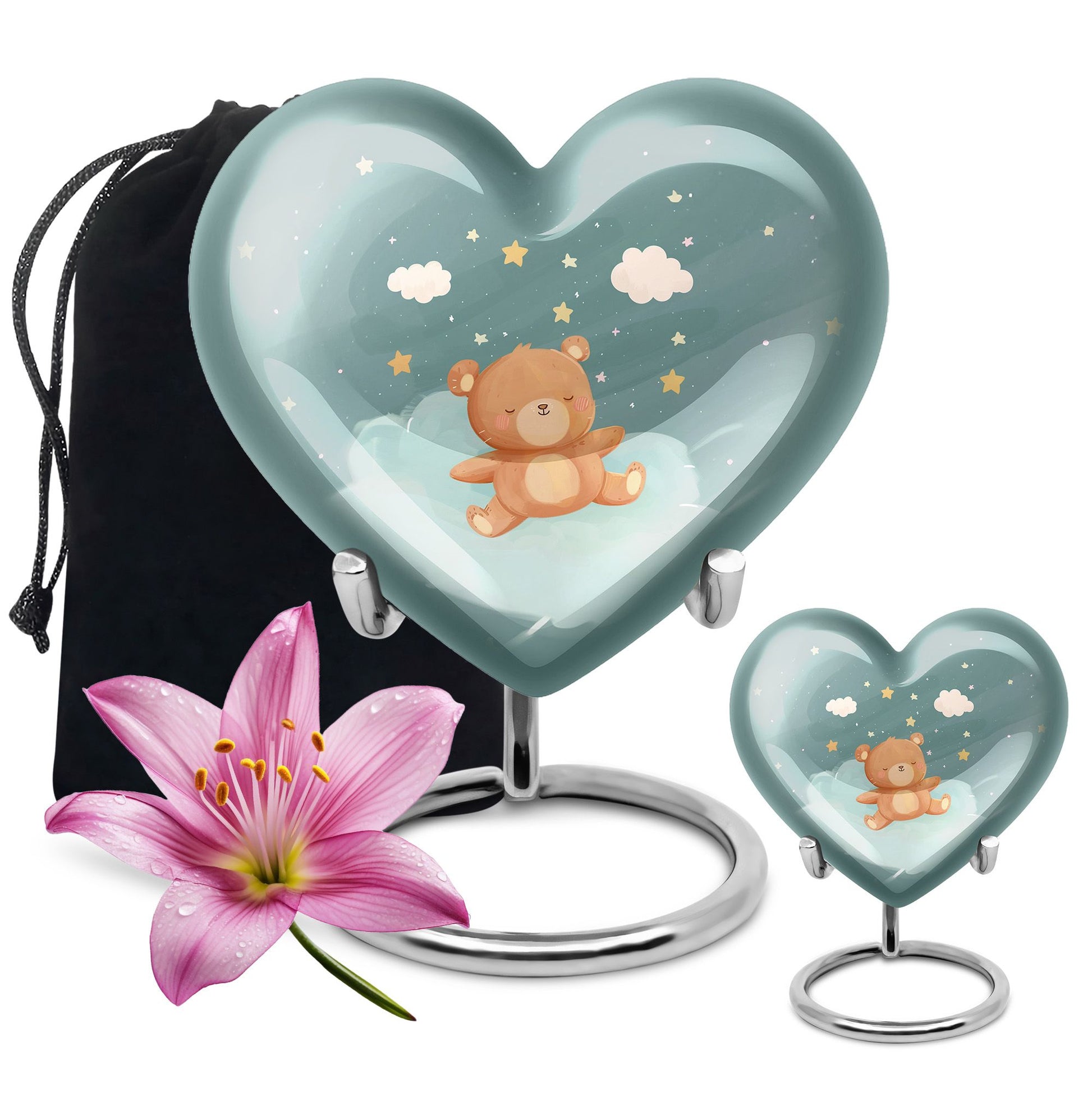 Heart Urn bear urn for woman ashes