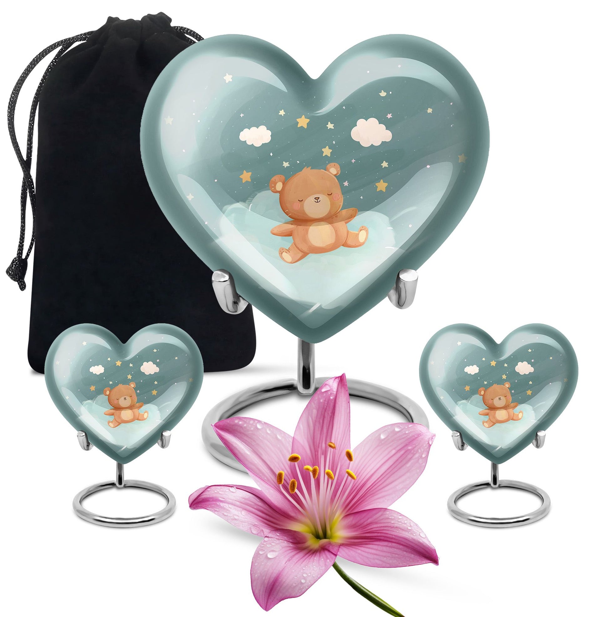 Heart Urn bear urn for woman ashes