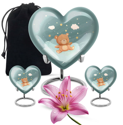 Heart Urn bear urn for woman ashes