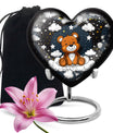 10 inch heart shaped bear urn for cremation ashes