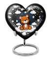 10 inch heart shaped bear urn for cremation ashes