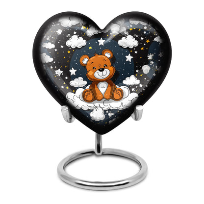 10 inch heart shaped bear urn for cremation ashes