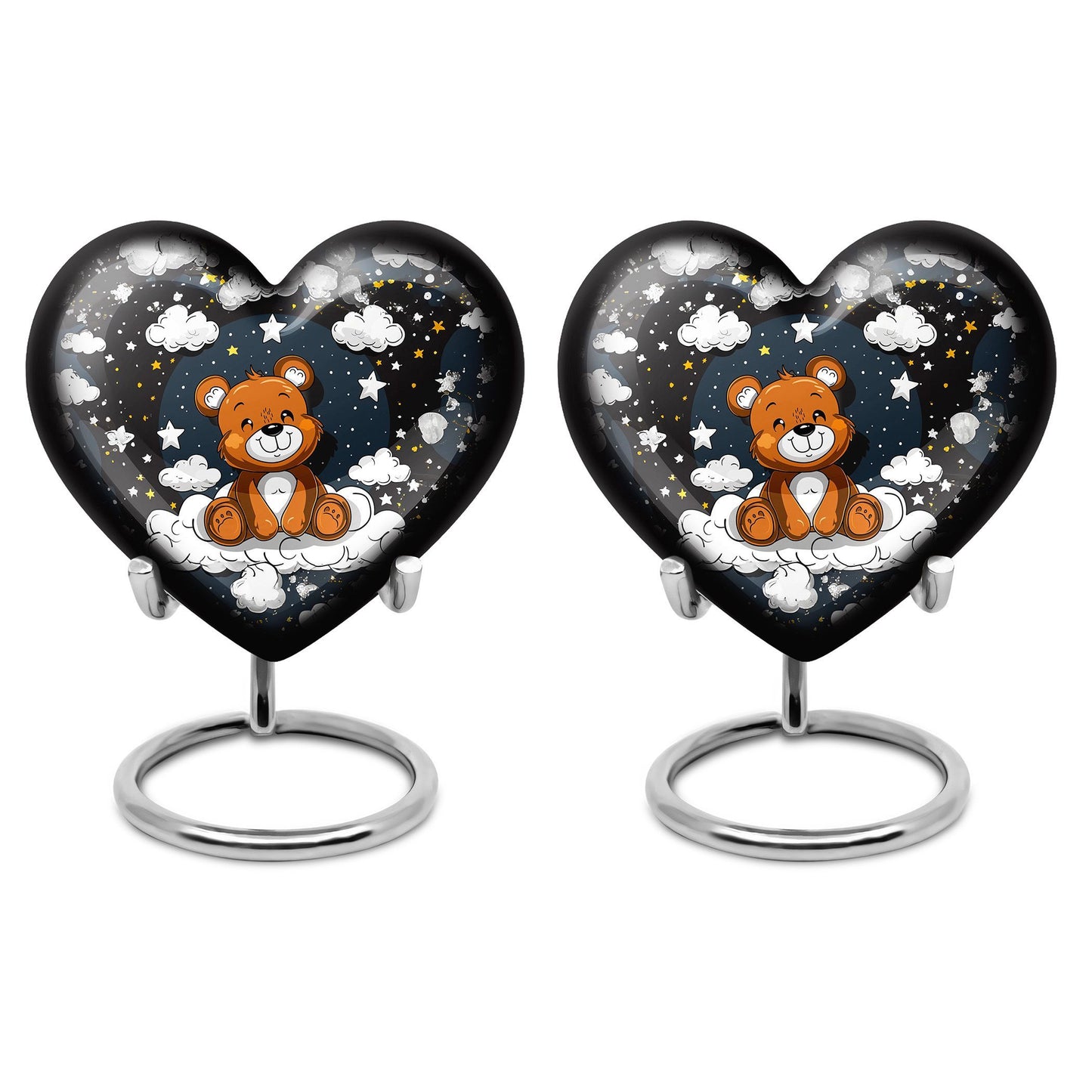 10 inch heart shaped bear urn for cremation ashes