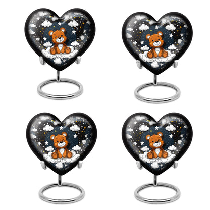 10 inch heart shaped bear urn for cremation ashes