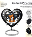 10 inch heart shaped bear urn for cremation ashes
