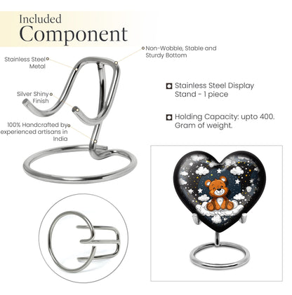 10 inch heart shaped bear urn for cremation ashes