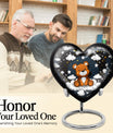 10 inch heart shaped bear urn for cremation ashes