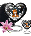10 inch heart shaped bear urn for cremation ashes