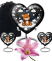 10 inch heart shaped bear urn for cremation ashes