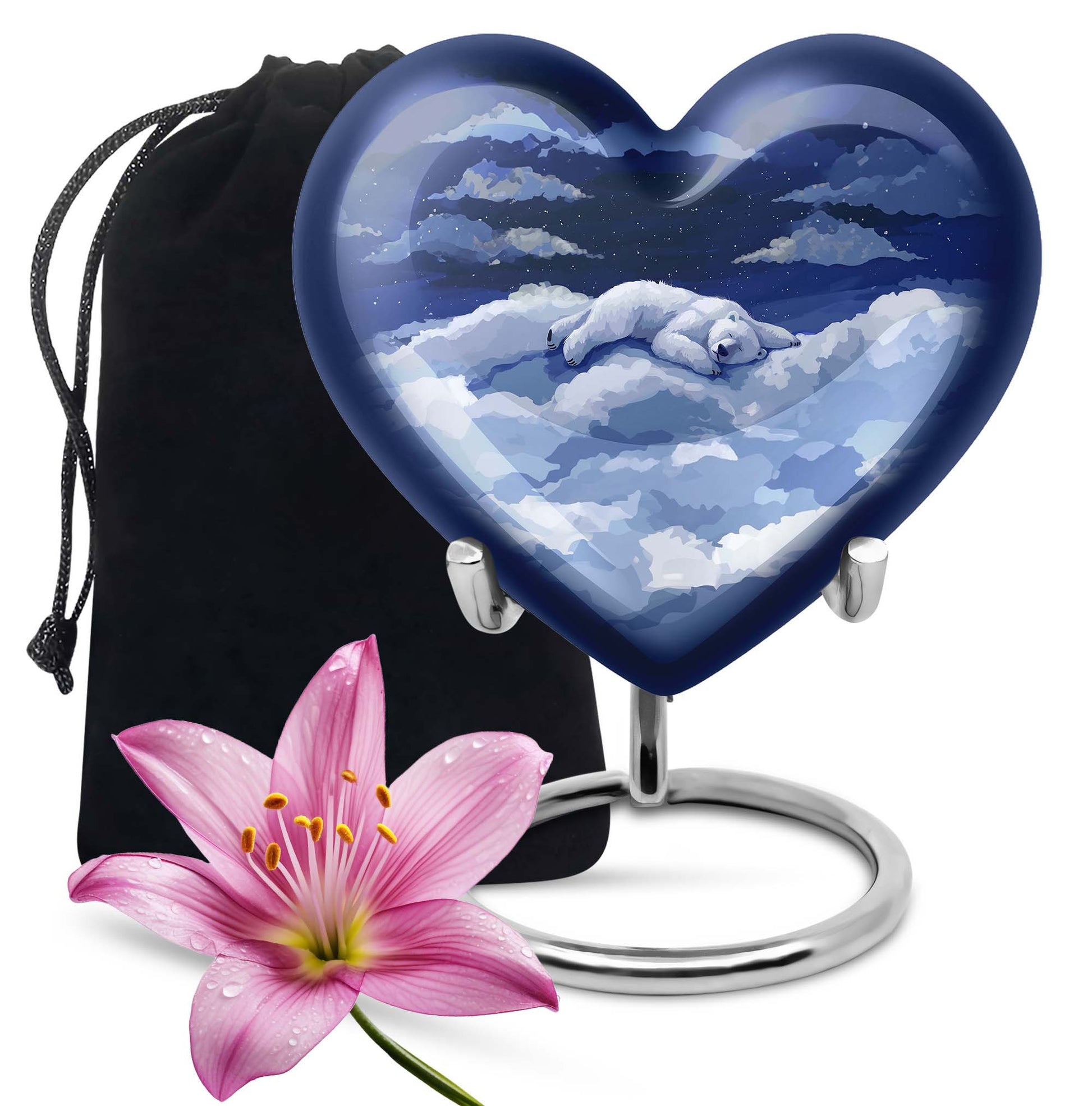 heart design bear urn