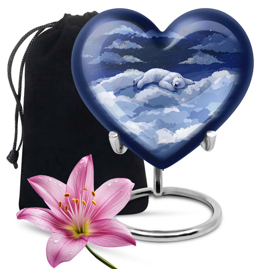 heart design bear urn