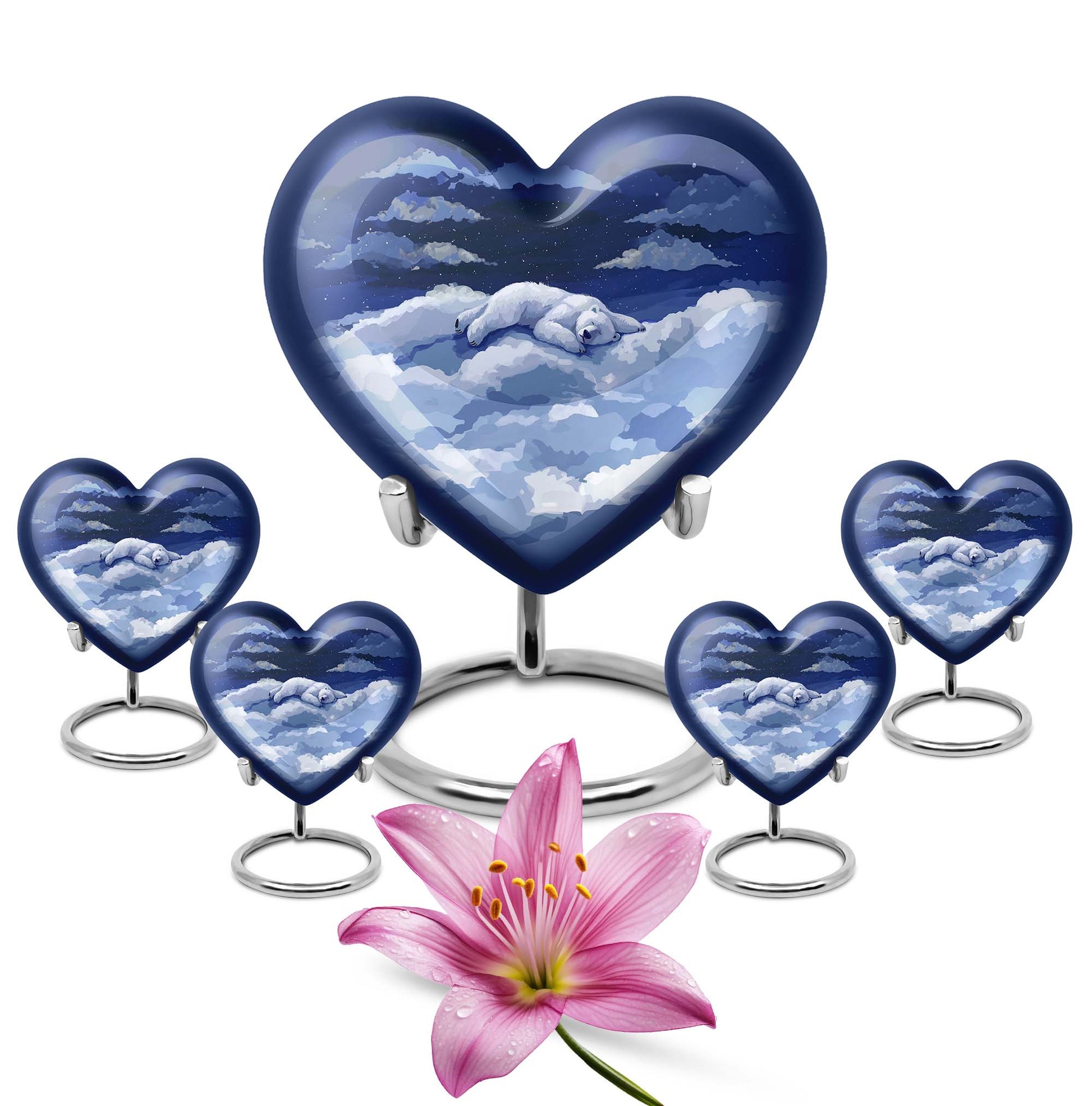 heart design bear urn