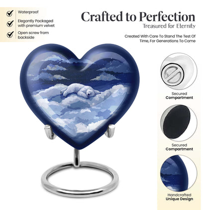 heart design bear urn