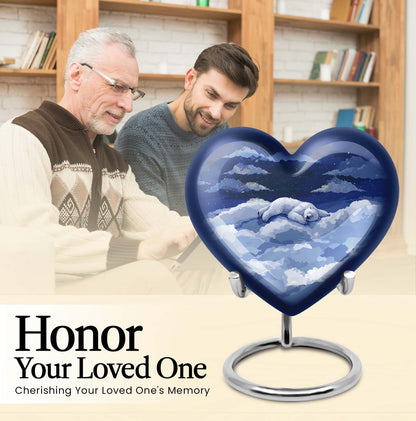 heart design bear urn