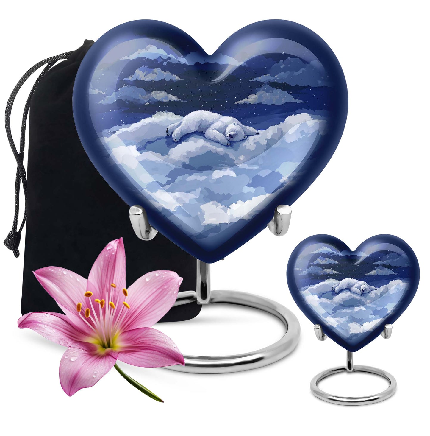 heart design bear urn