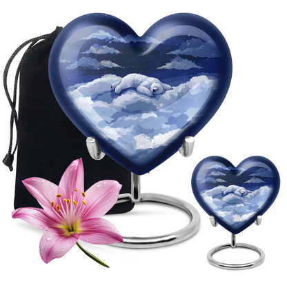 heart design bear urn