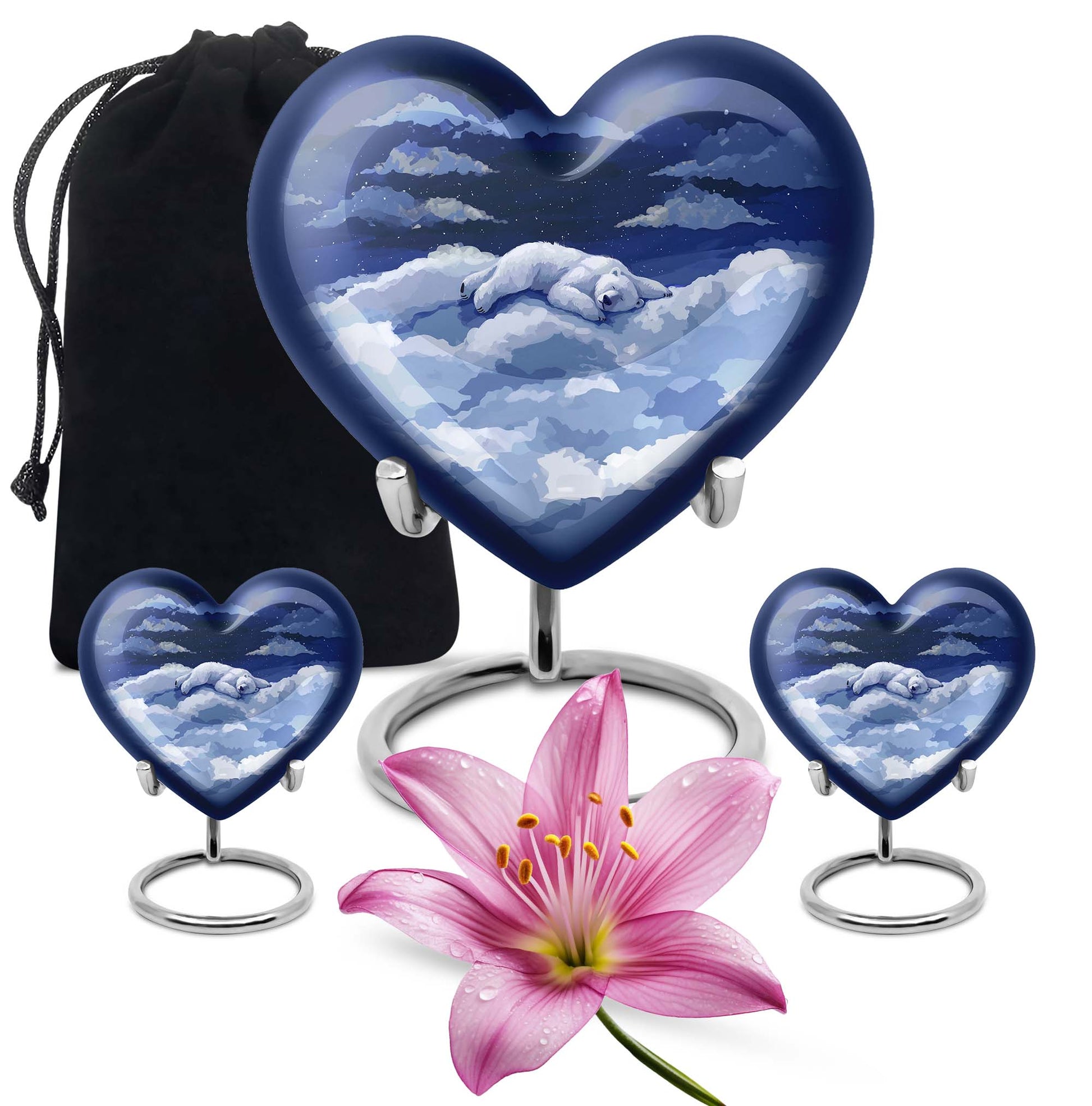 heart design bear urn