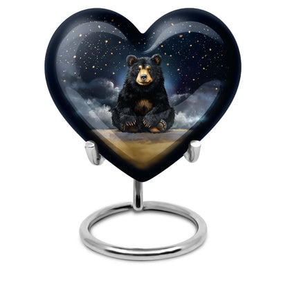 10-inch heart design bear urn for memorial burial,