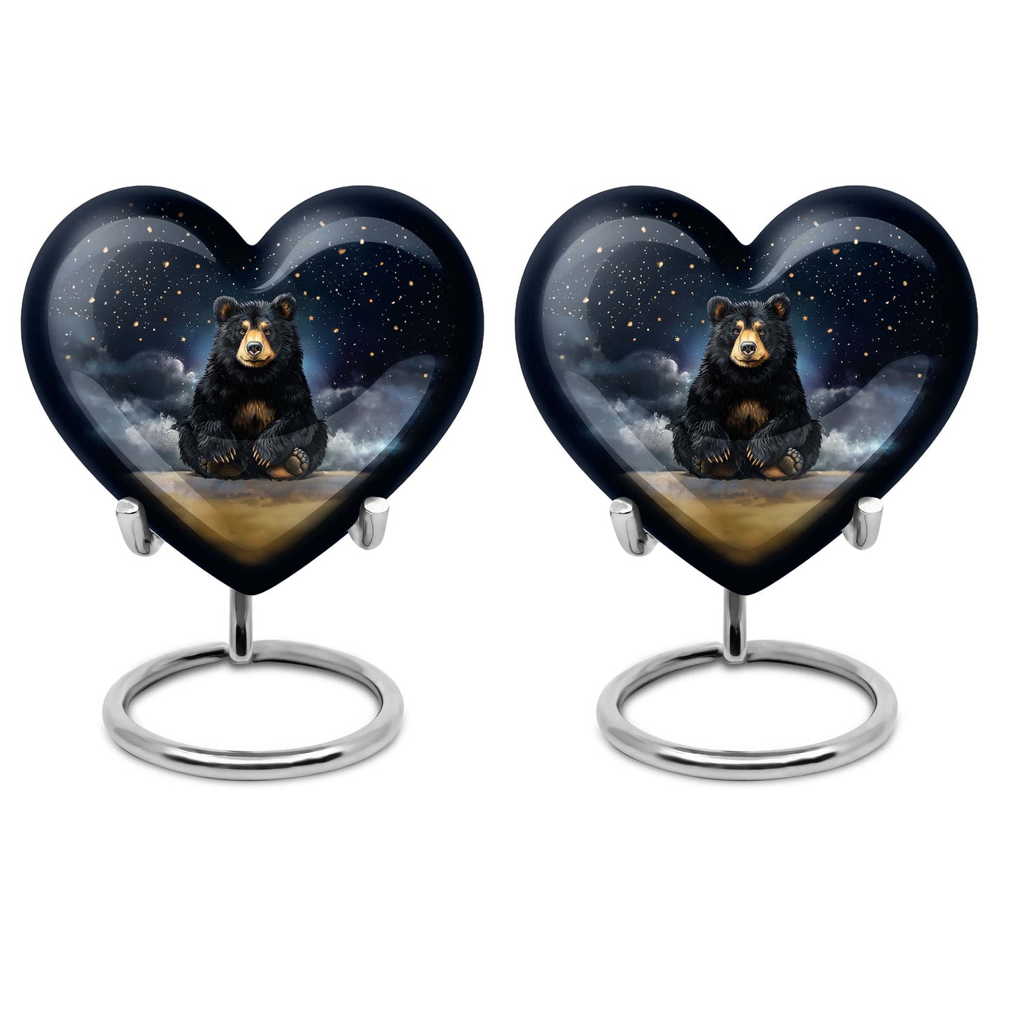 10-inch heart design bear urn for memorial burial,