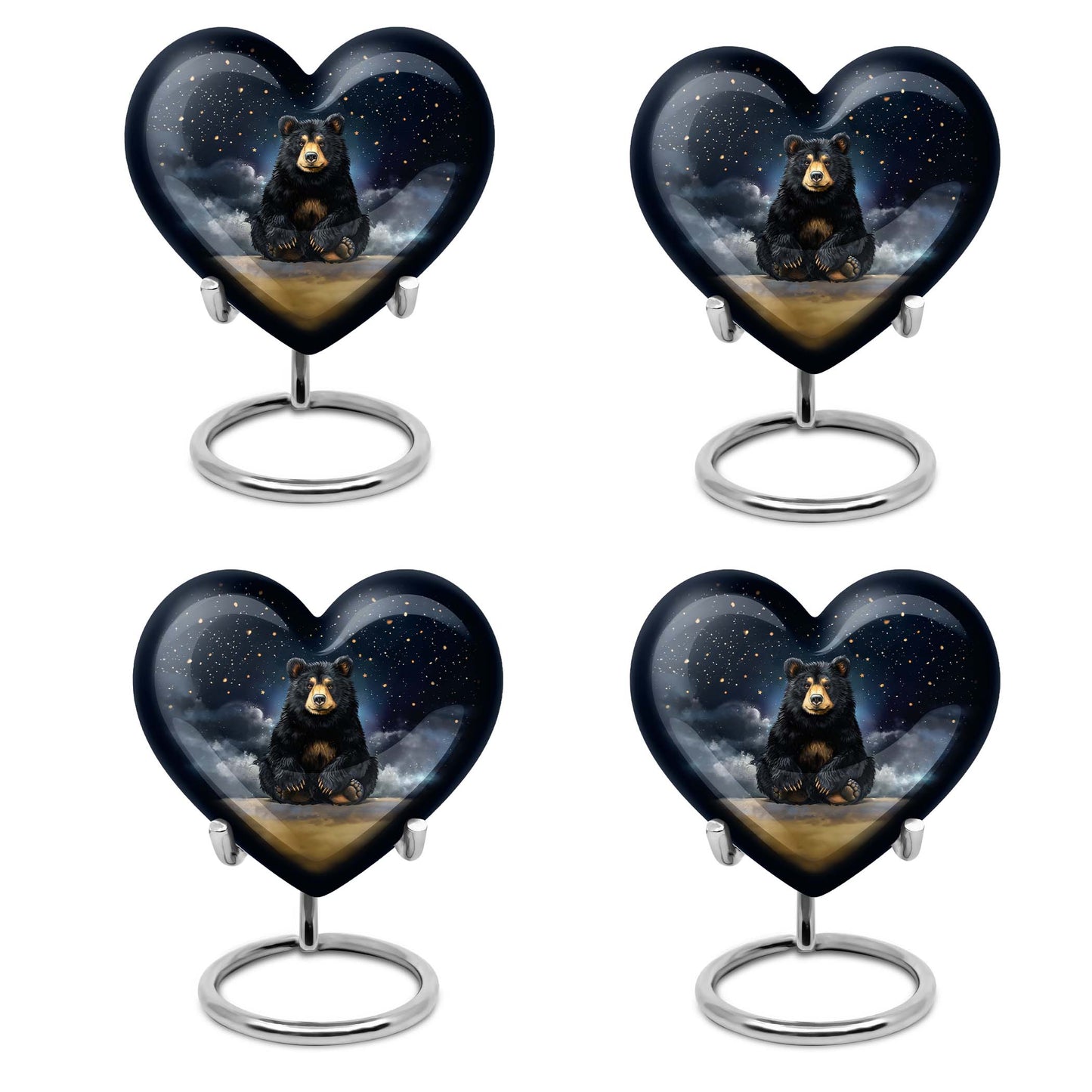 10-inch heart design bear urn for memorial burial,