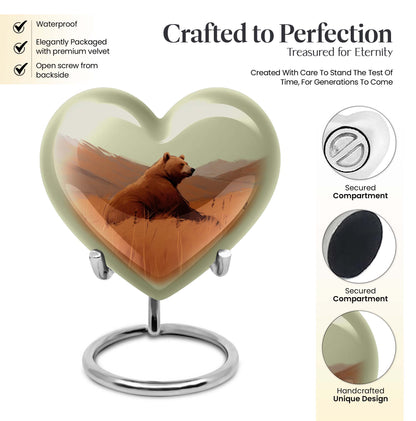 10-inch Heart urn for bear cremation