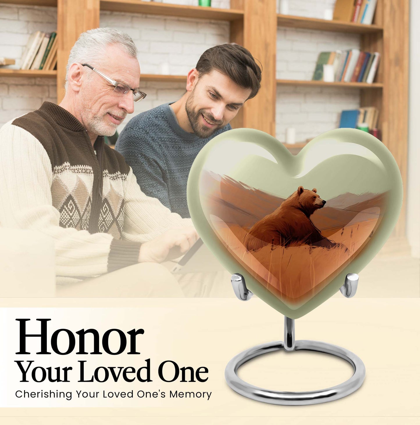 10-inch Heart urn for bear cremation