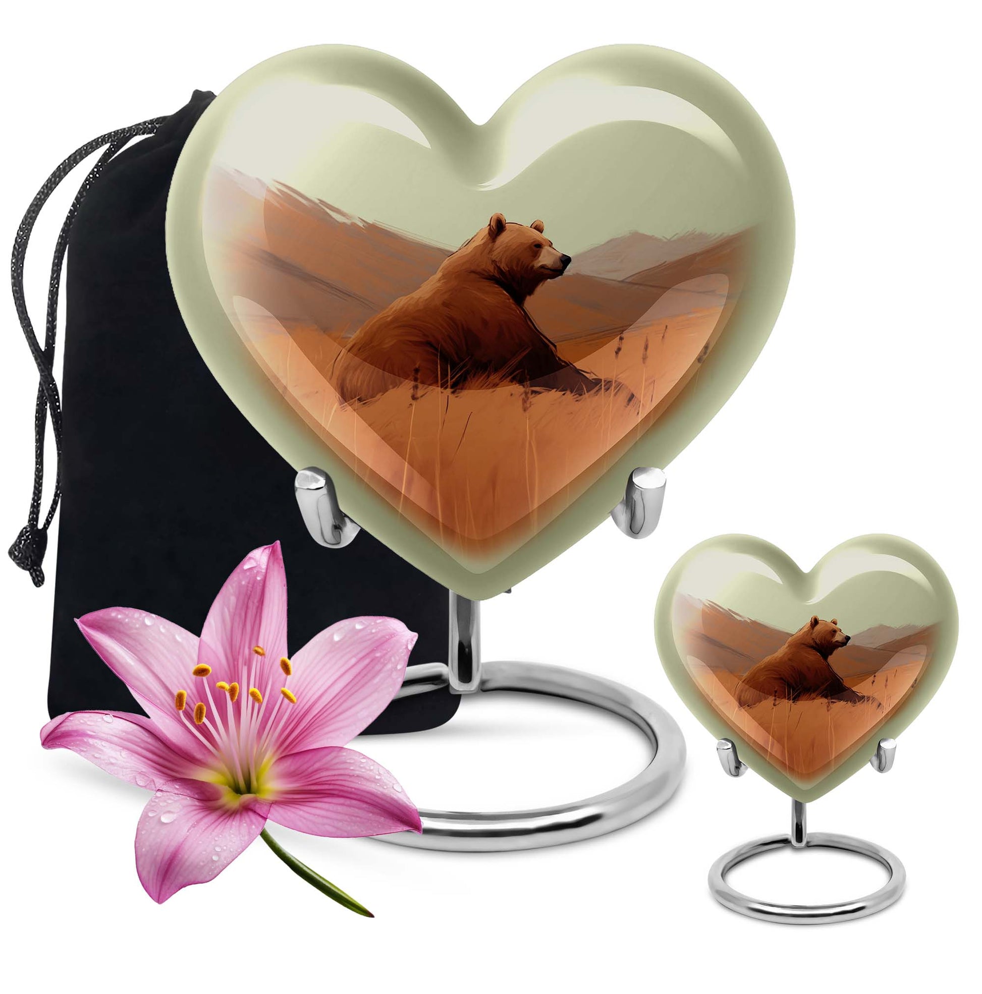 10-inch Heart urn for bear cremation