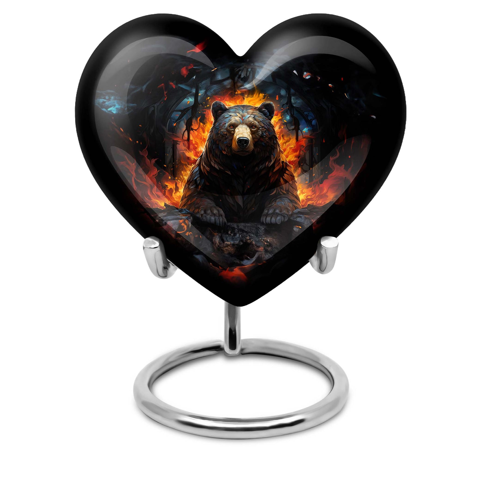 heart shaped bear urn for female