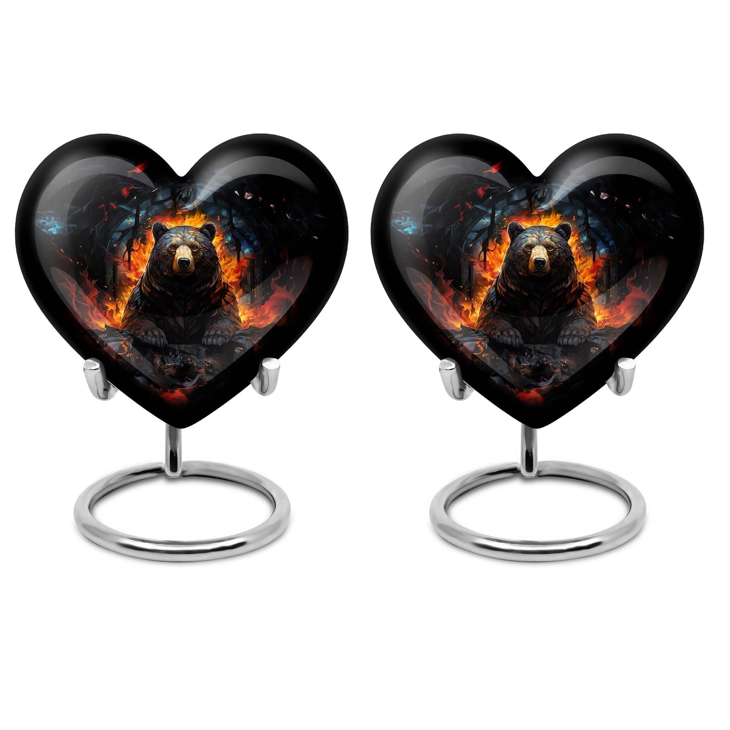 heart shaped bear urn for female