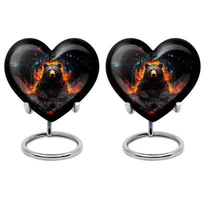 heart shaped bear urn for female