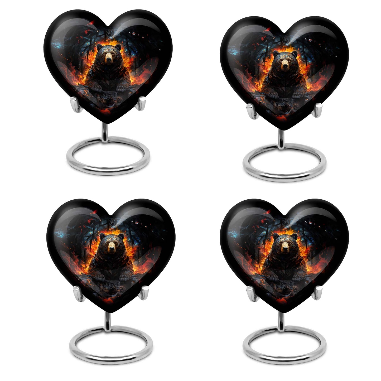 heart shaped bear urn for female