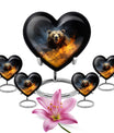 10-inch heart-shaped bear urn for human ashes, 