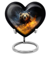 10-inch heart-shaped bear urn for human ashes, 