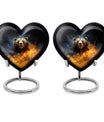10-inch heart-shaped bear urn for human ashes, 