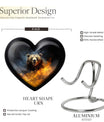 10-inch heart-shaped bear urn for human ashes, 