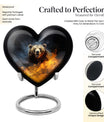 10-inch heart-shaped bear urn for human ashes, 
